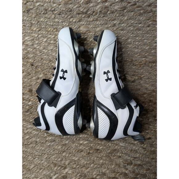 Under Armour Metal Mid Football Cleats Athletic Shoes Men's Size 11 White Black - Picture 4 of 8